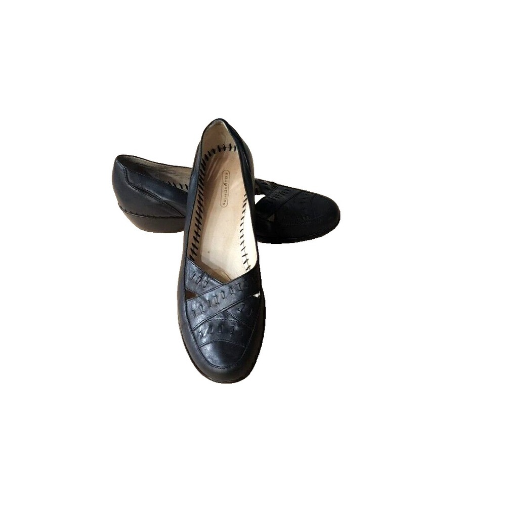Women's EASY SPIRIT Black Slip-on Wedge Heel SHOES, Size 10N